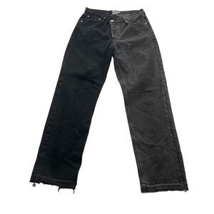 Princess Polly‎ Jeans Women's Size 8 Asymmetric Straight Leg 2 Toned Black